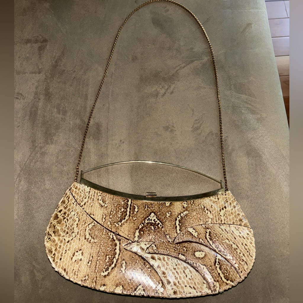 Structured Snakeskin Purse